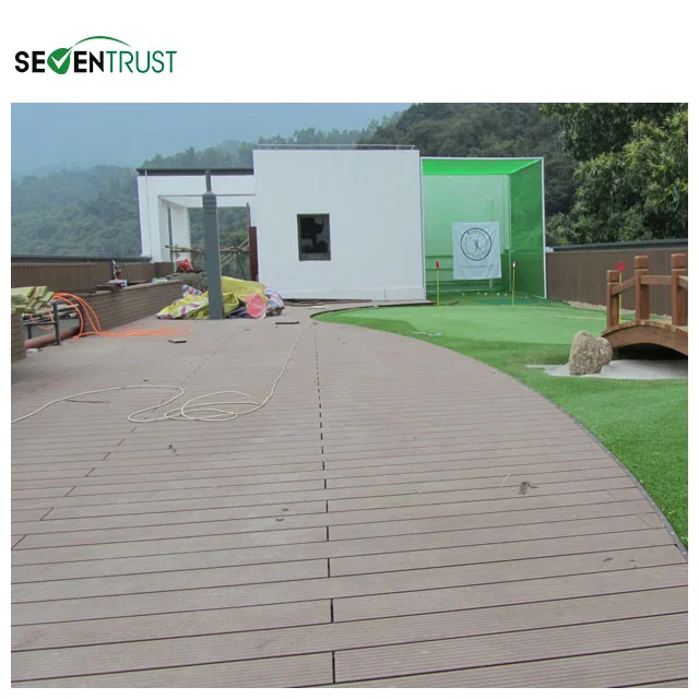 outdoor hollow deck wood plastic composite decking flooring for swimming pool