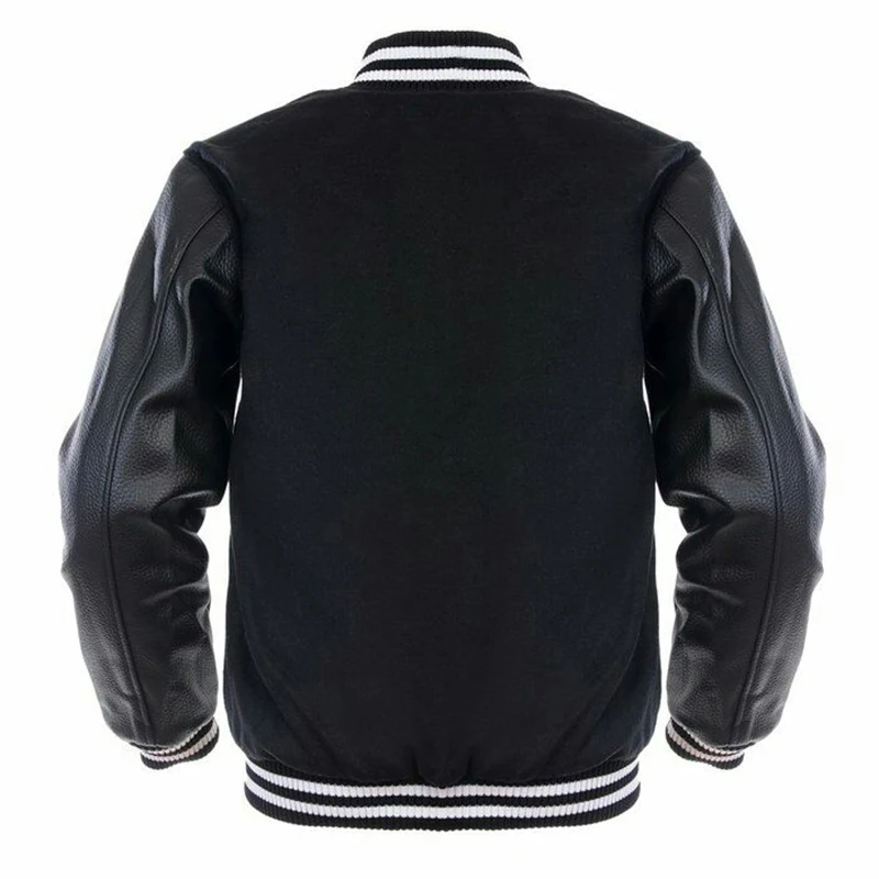 
baseball Varsity jacket for men custom logos with wool and leather sleeves / American Style wholesale schoolboy jackets 