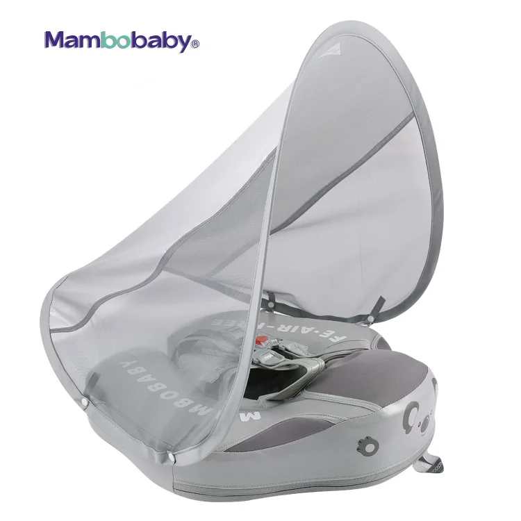 Mambobaby Safe Air Free Swimming Ring Summer Pool Toys Non Inflatable Baby Swim Float With Canopy