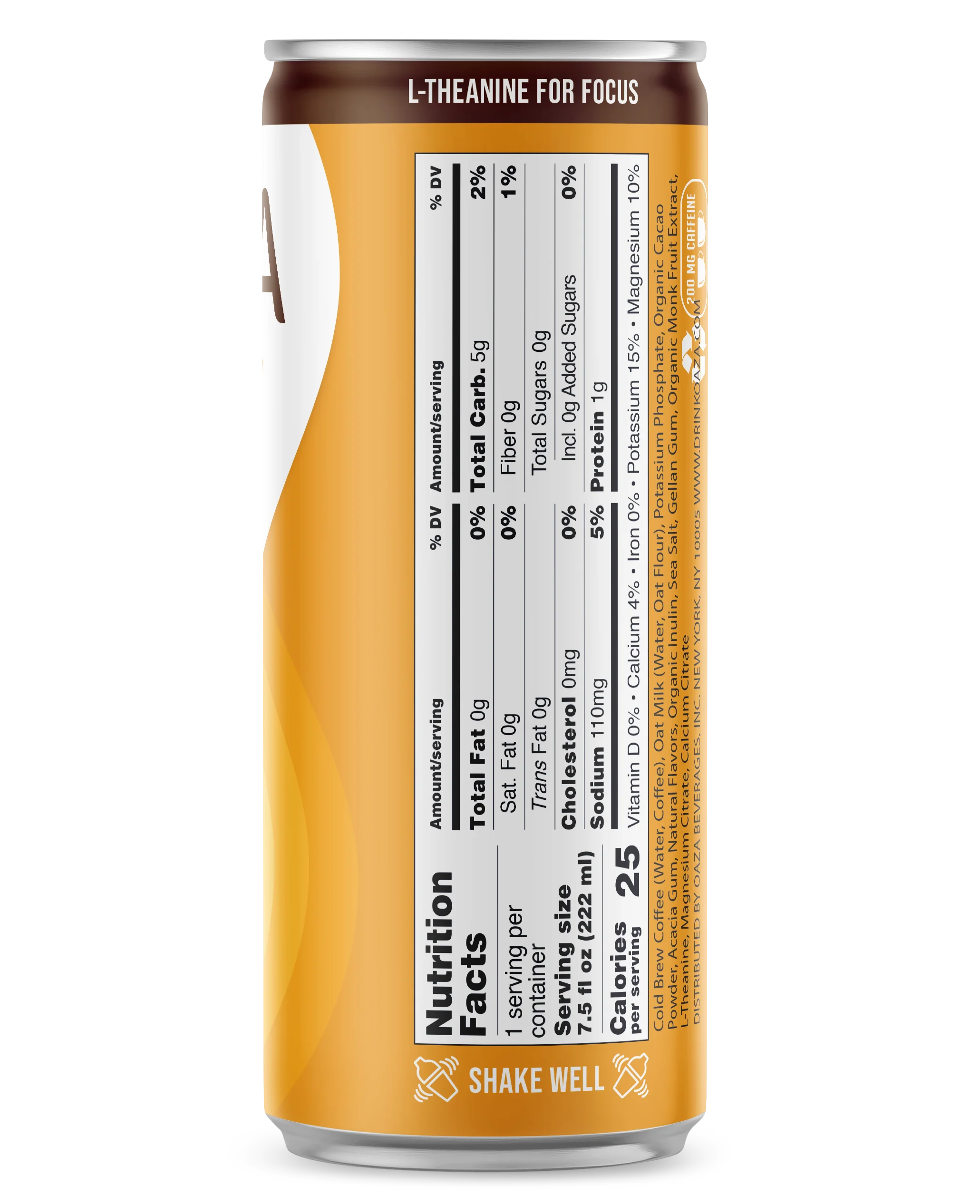 OAZA High Performance Cold Brew Hydrate Your Coffee Ready to Drink (Oat) 8 Fl Oz Pack of 12