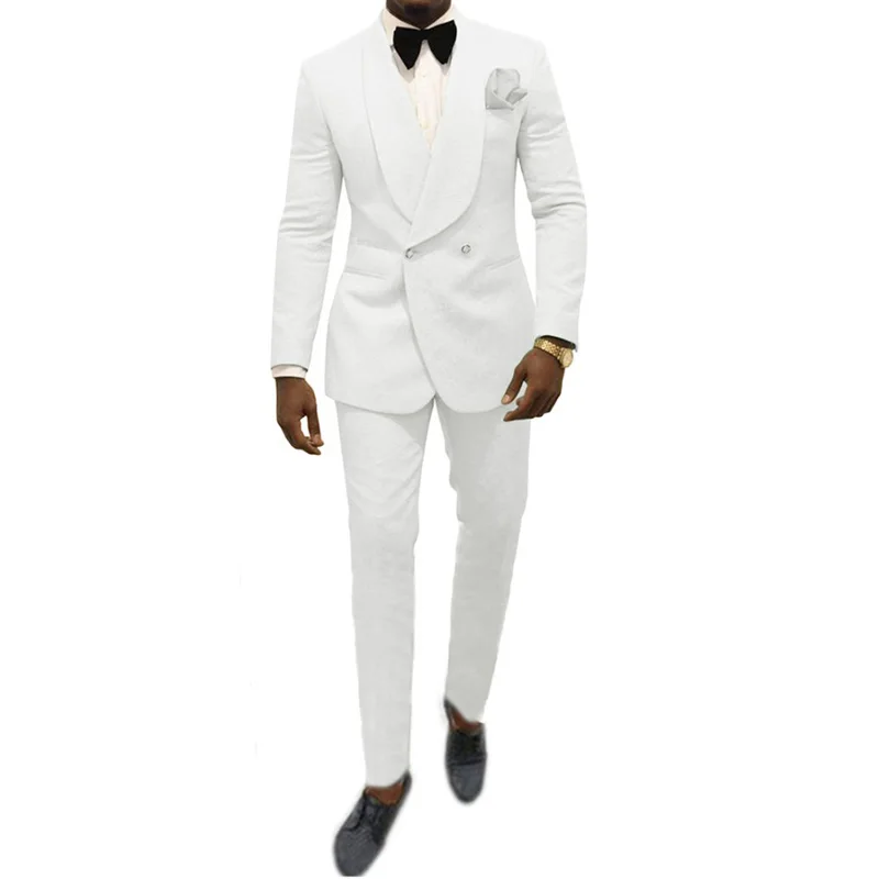  trending hot sale two pieces solid color groom wedding suits for men tuxedo costume homme suit