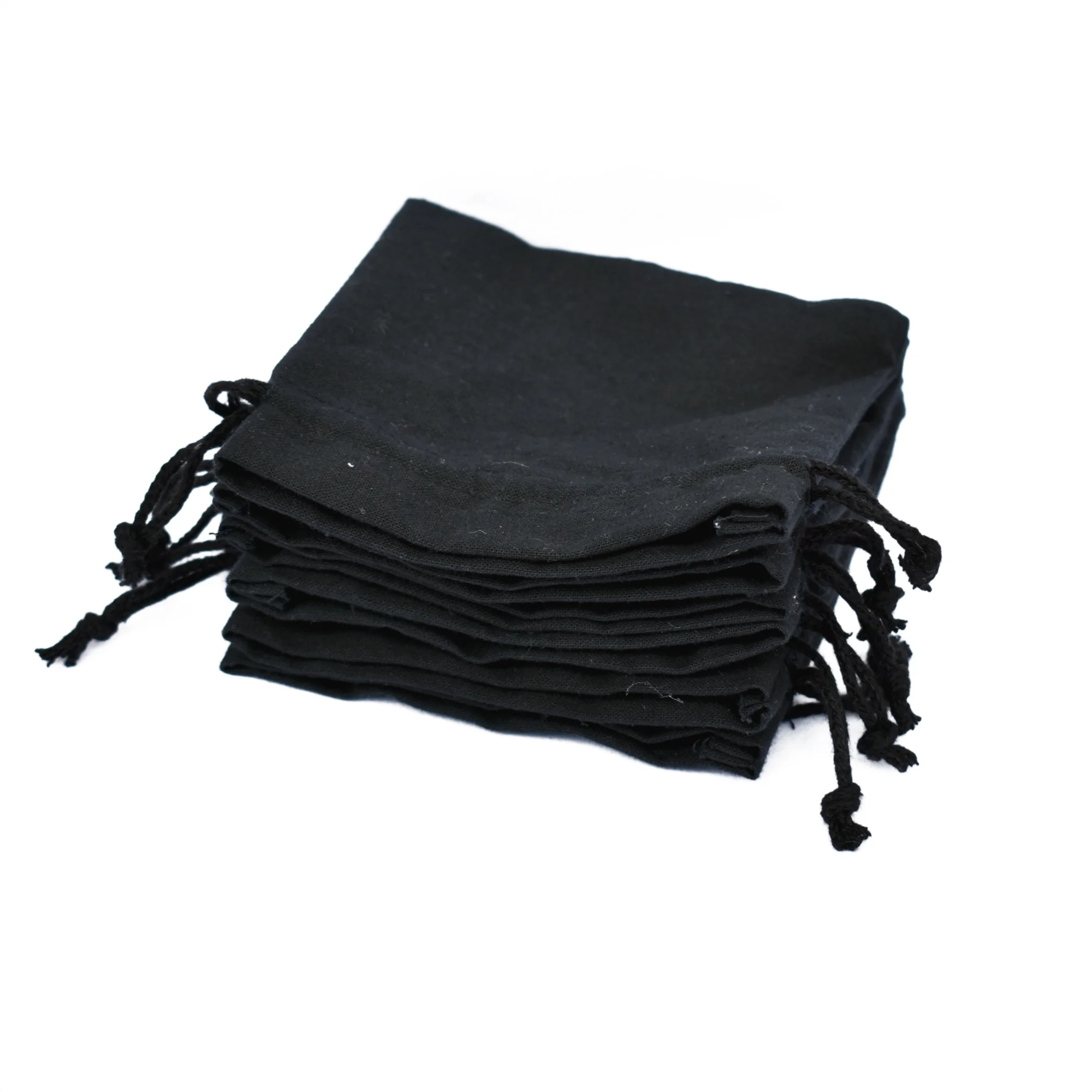 Hot Selling Cotton Drawstring Jewelry Packaging Pouch Indian Handmade Customize Logo Black Wedding Favor Gift Bag Wholesale