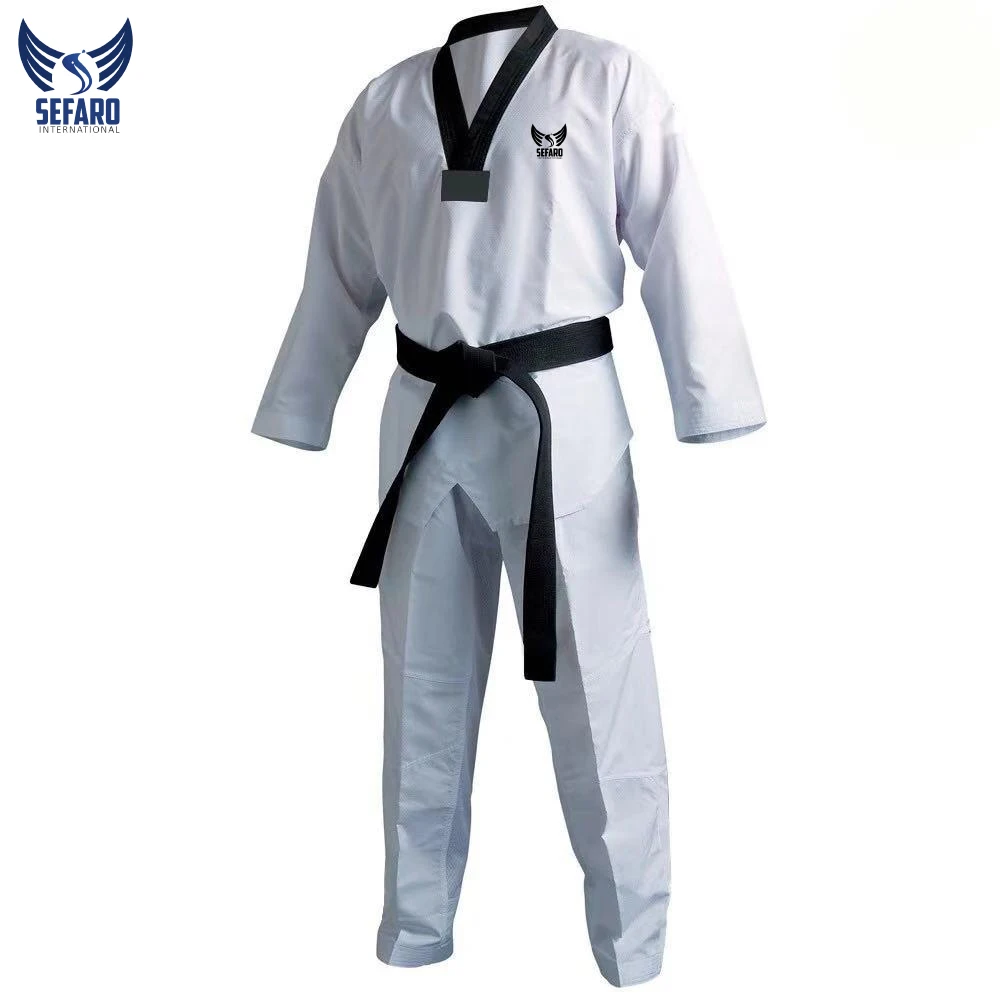 Blue Color Martial Arts jiu jitsu gi Karate full suit in pearl weave hot selling strapped closure hood with trouser