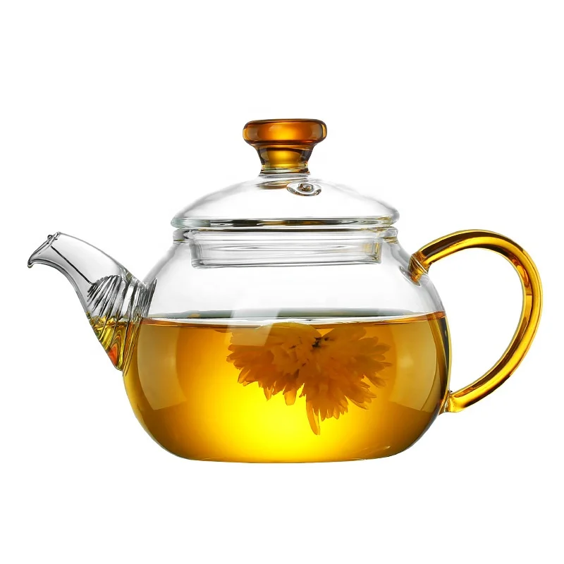 Glass Teapot Tea Kettle Borosilicate Glass Tea Maker Stainless Steel with Removable Infuser for Blooming and Loose LeafMicro