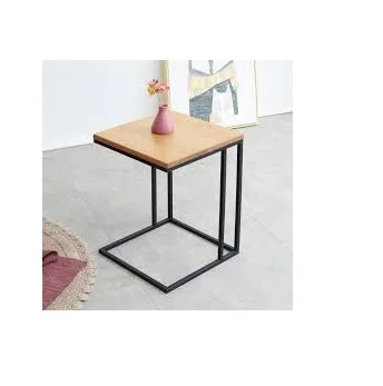 Meta sidel Table for Living Room Balcony Office Round Wooden Top Accent Side Coffee Tables Furniture