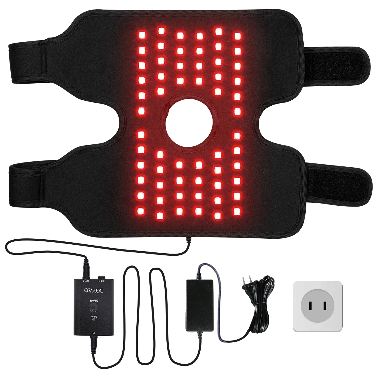 DGYAO Led Infrared Therapy 2 in 1 Knee Elbow Pain Relief Wrap Pad for Elbow Arthritis Sore Joint Near Infrared Red Light Therapy