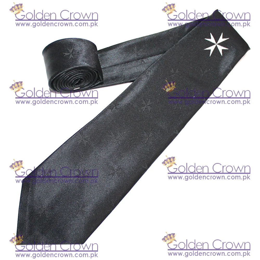  Масонский рыцарь Мальта шелковый галстук с тканым мальтийским крестом логотип