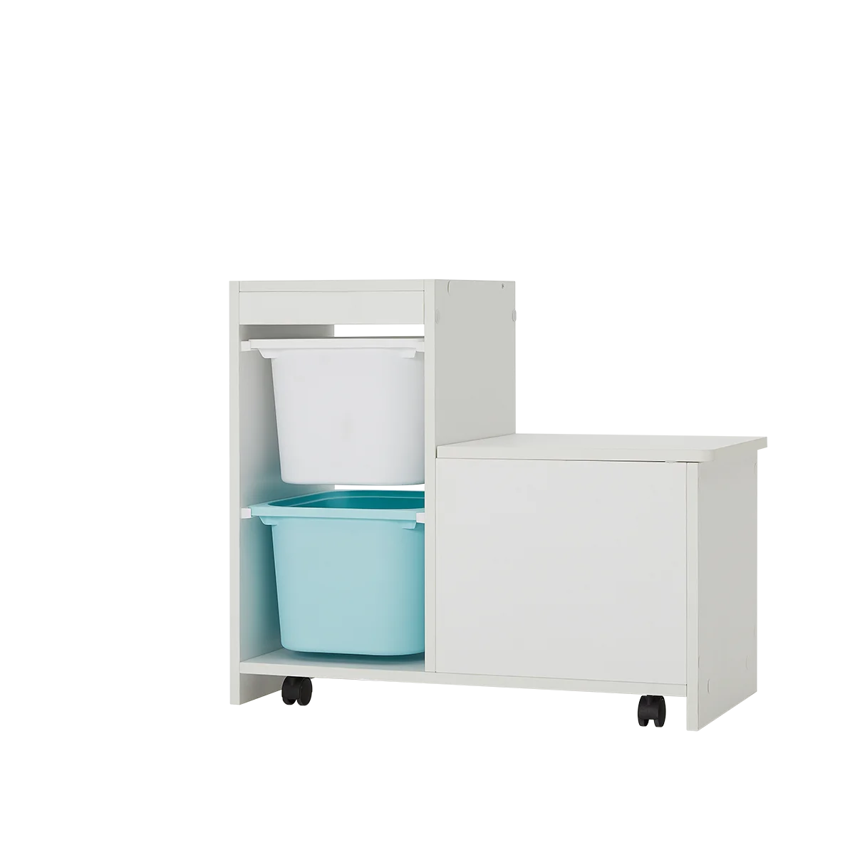 
2M2KIDS Wood Book Shelf Kids Toy Storage Rack with Large Space Adjustable Toy Cabinet with Blackboard 