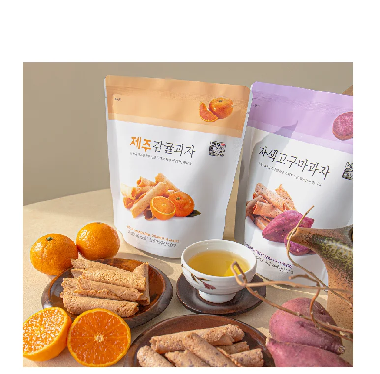 
Popular JEJU Tangerine, Purple Sweet Potato Biscuit Korea snacks made in Korea 
