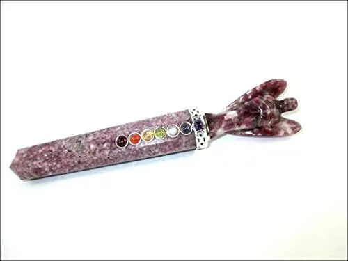  Струйный энергетический лепидолитный Ангел чакра палочка прибл. 6 5 дюймовая Заряженная чистая запрограммированная Чистая Подлинная Бесплатная буклет Je