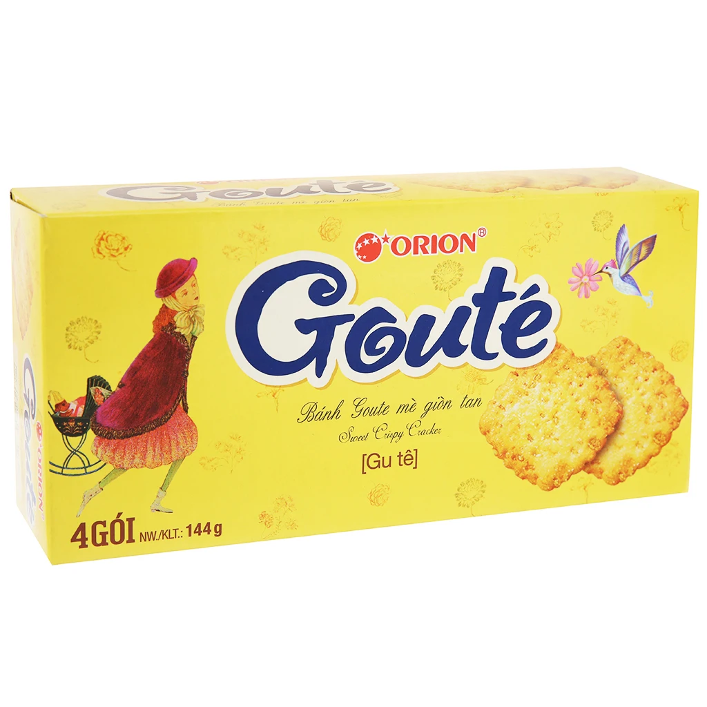 Goute Biscuits Box 144g x4 Bags Sweet Crispy Cracker