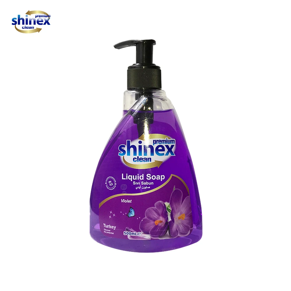 Wholesale Liquid Hand Soap 0.5L Violet Lavender Fragrance Liquid Soap for hand washing made in Turkey