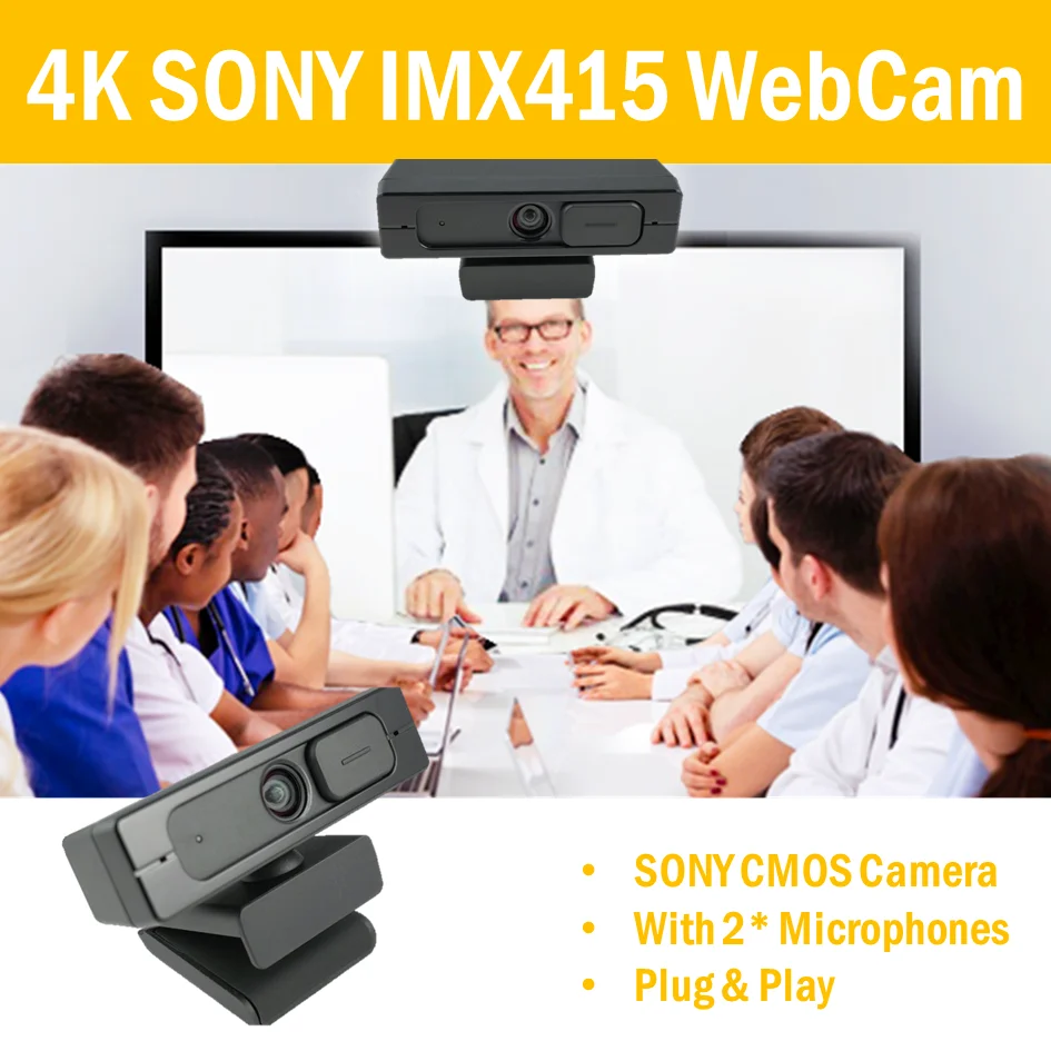Good Image 4K CMOS MIX415 USB 2.0 Micro WebCam With 2*Digital Mic for Conference