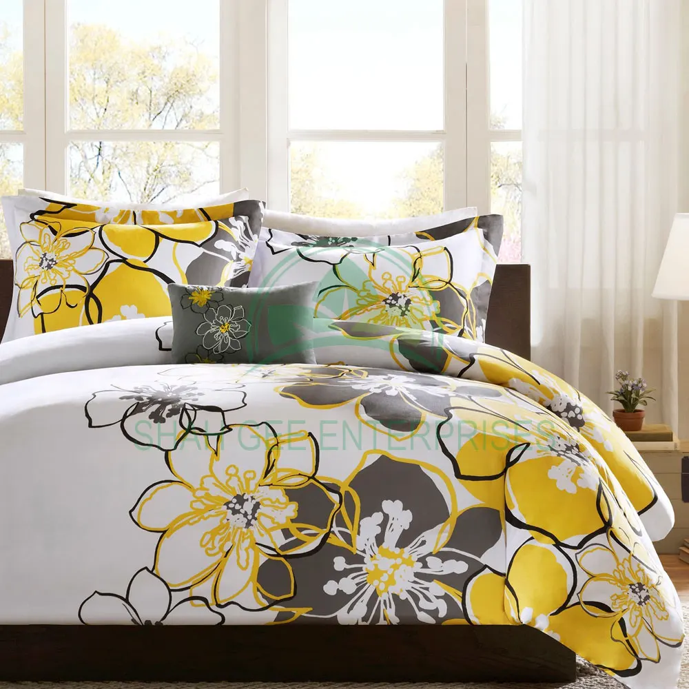 Wholesale Printing Bedsheets Bed Sheet Duvet Cover 100% Cotton Fiber Polyester Cover Pillow Case 3 Pcs Bedding Set