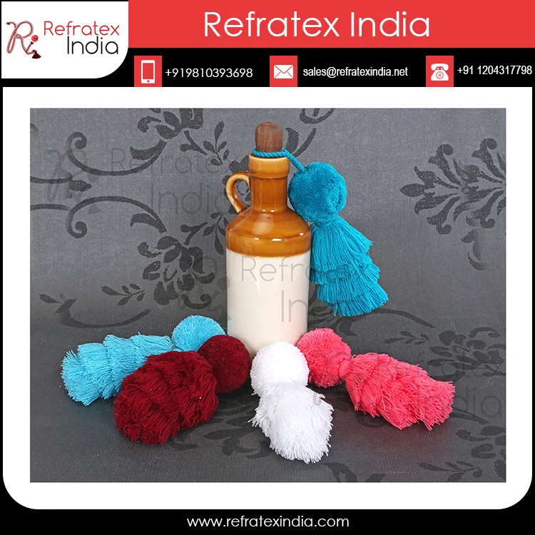 Decorative Handmade Jute Tassel Pom Pom for Purse in India