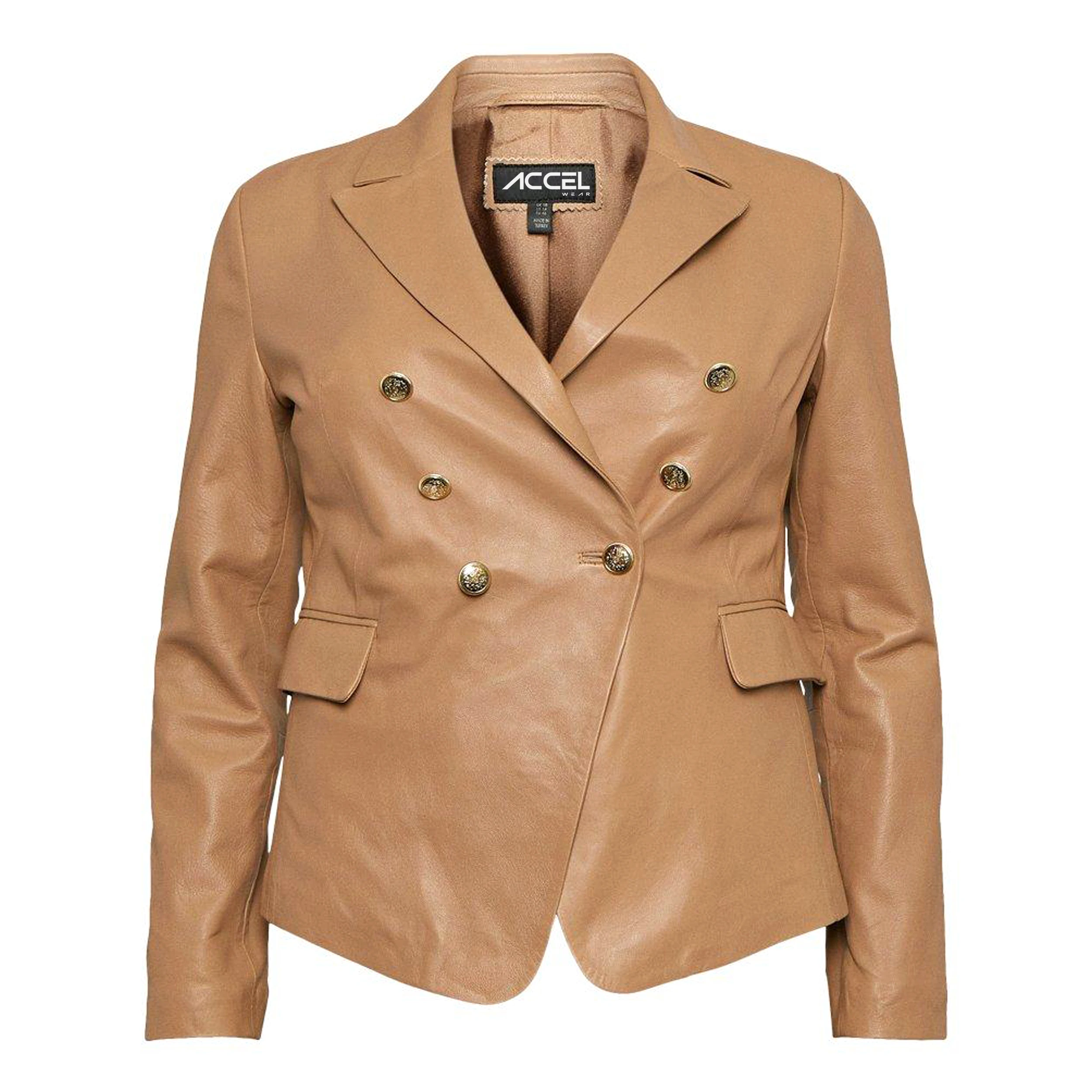 2022 Custom New Ladies Leather Blazers Faux Leather Women Jackets & Coats Latest Fashionable Slim Fit Leather Tops For Women