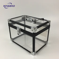 hard Plastic Material and organizador de maquillaje aluminium Cosmetic display Usage  travel Acrylic Clear Cosmetic Case