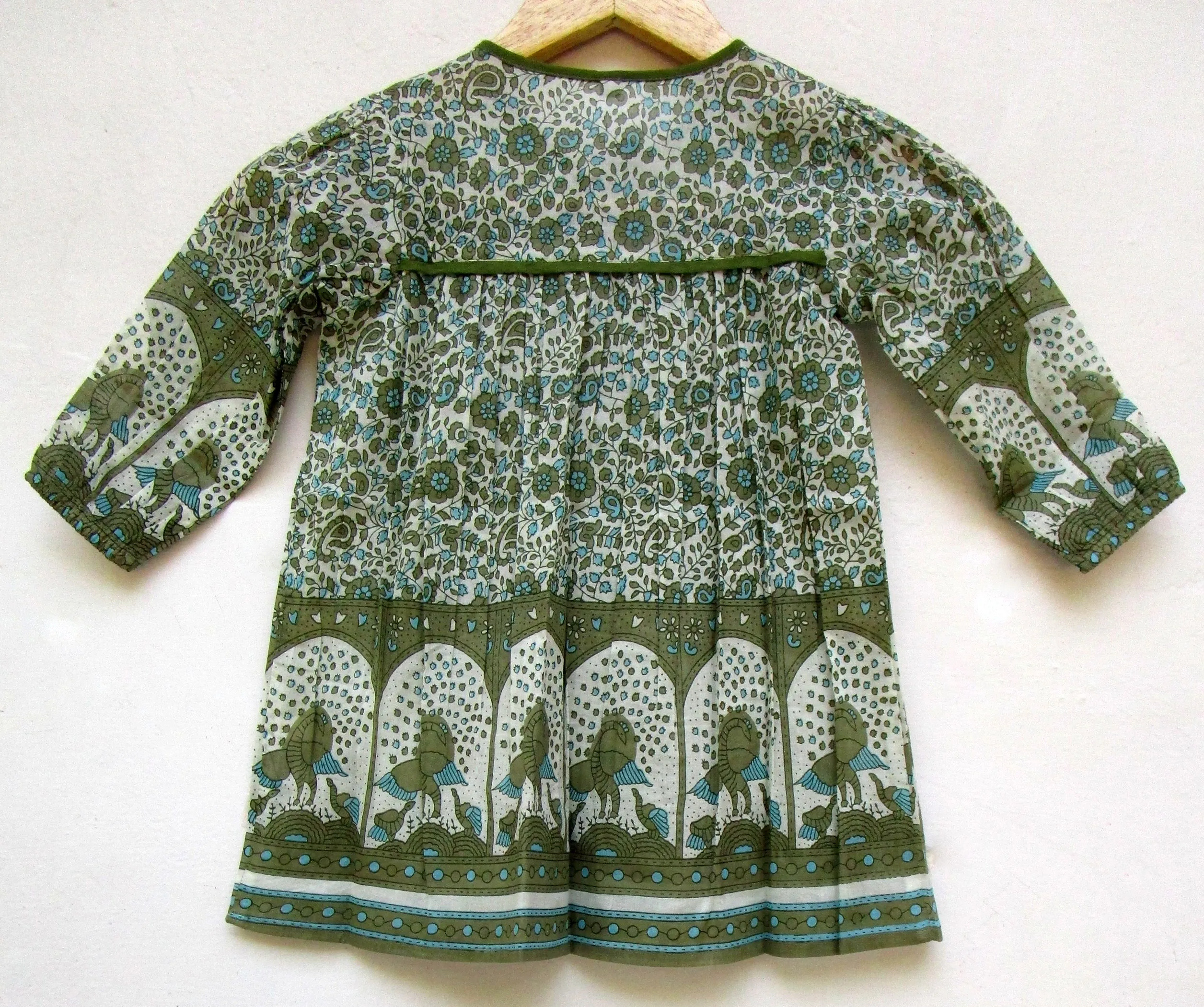  Длинное Хлопковое платье макси для девочек с зеленым цветочным принтом и кисточкой