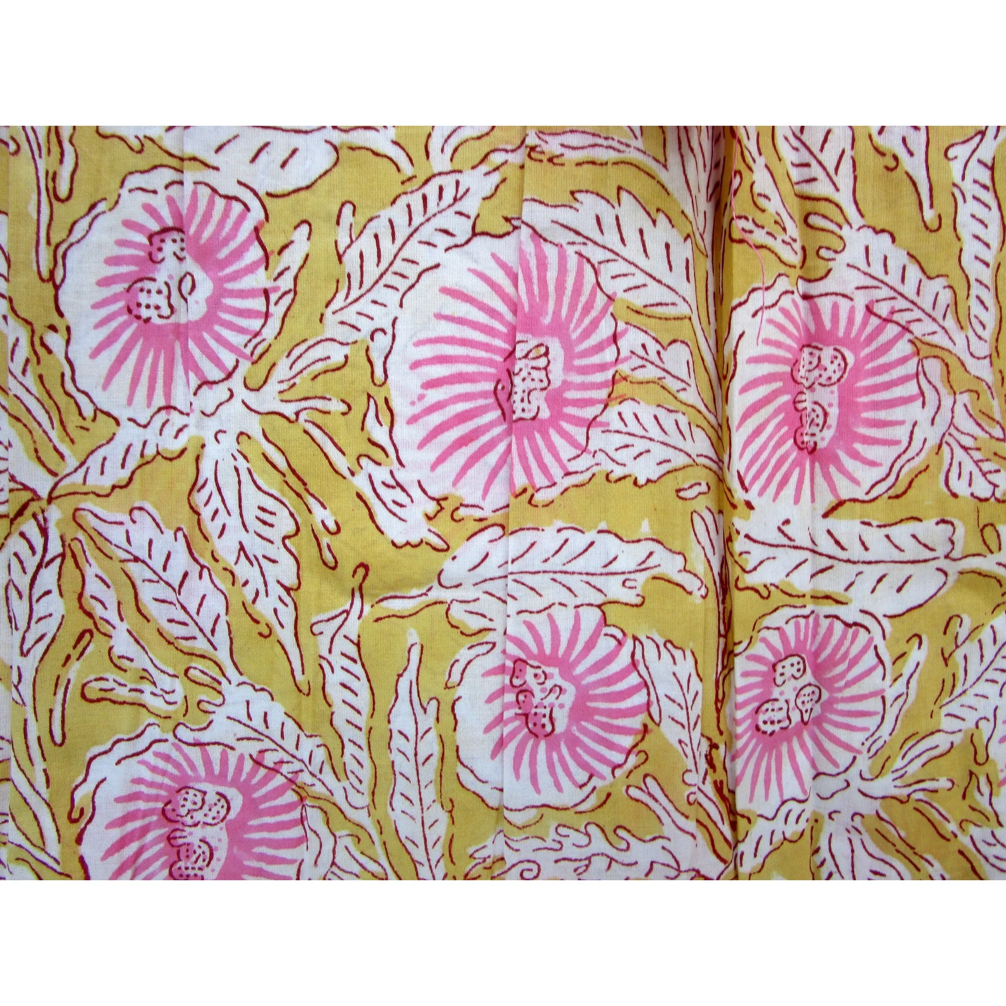 Beautiful blossom sunflower cotton women tops and blouse - v neckline with tassel blouse and tops