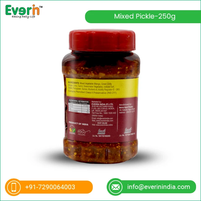 
Manufacturer of Mixed Vegetable Pickle 250 g 