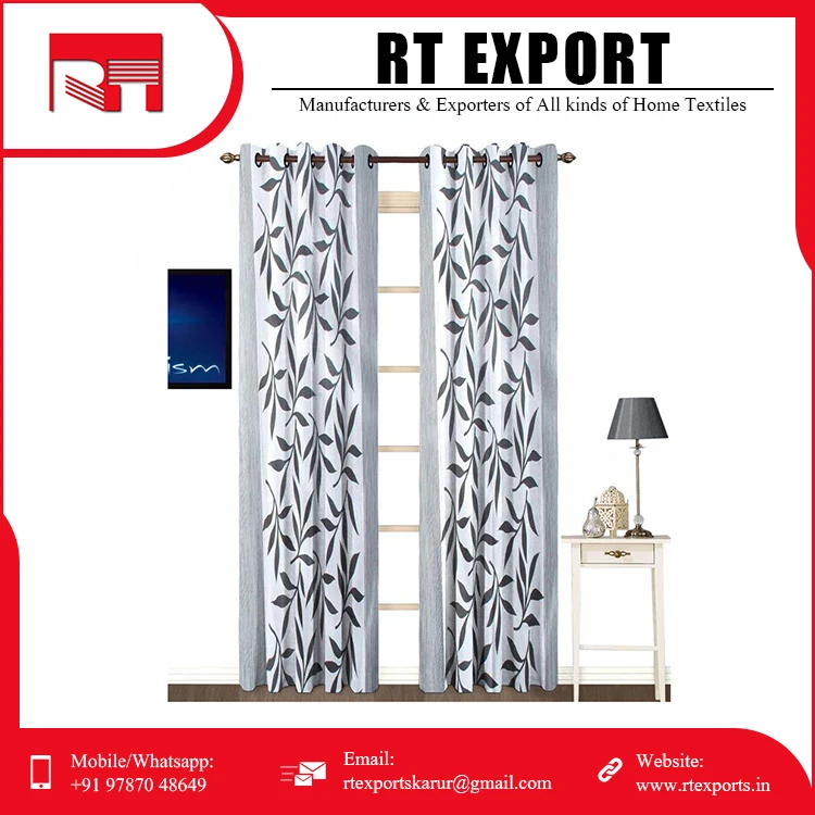 New Arrival Customized Design 100% Soft Cotton Material Modern Style Door Curtains Indian Supplier