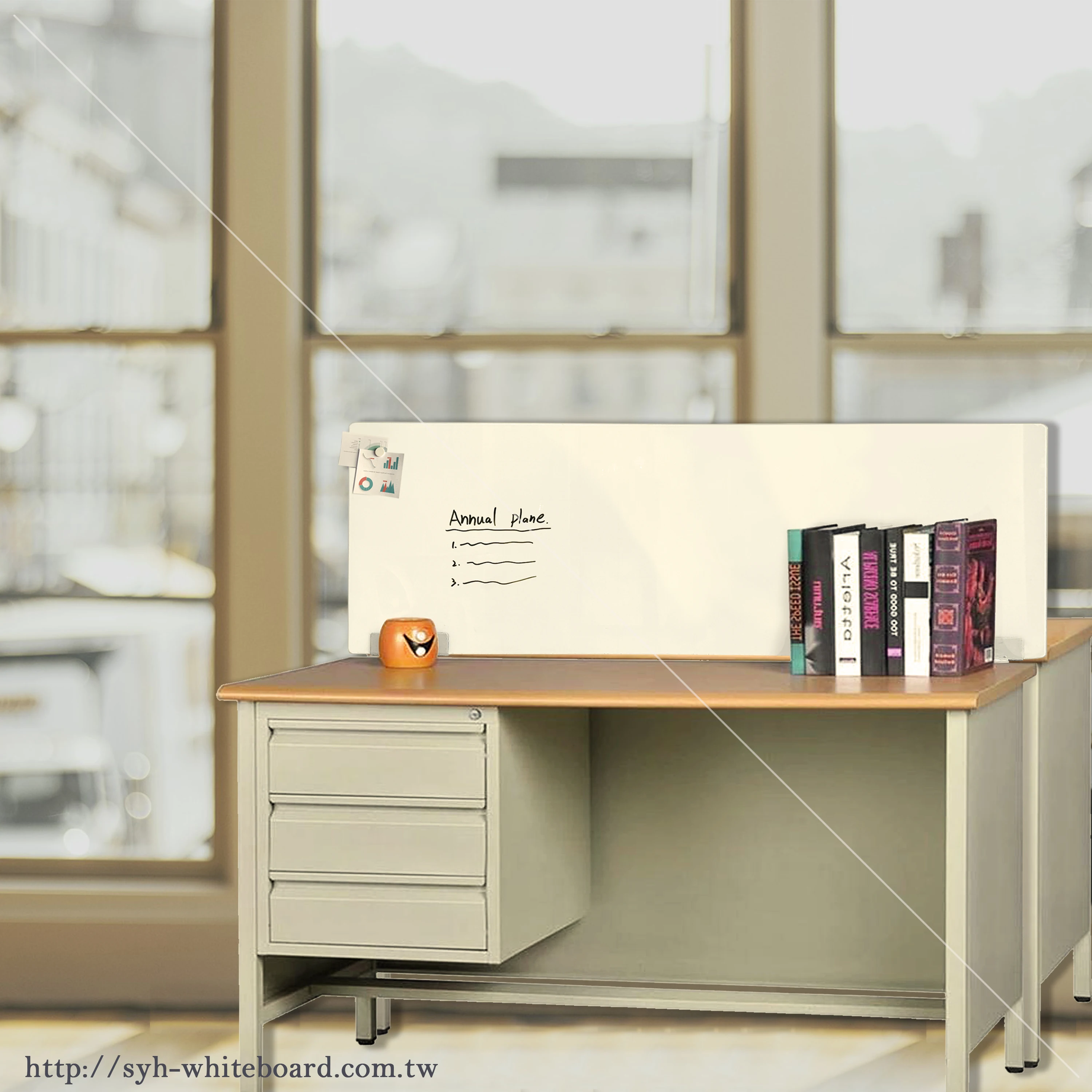 Removable magnetic memo glass white board office desk partitions screens