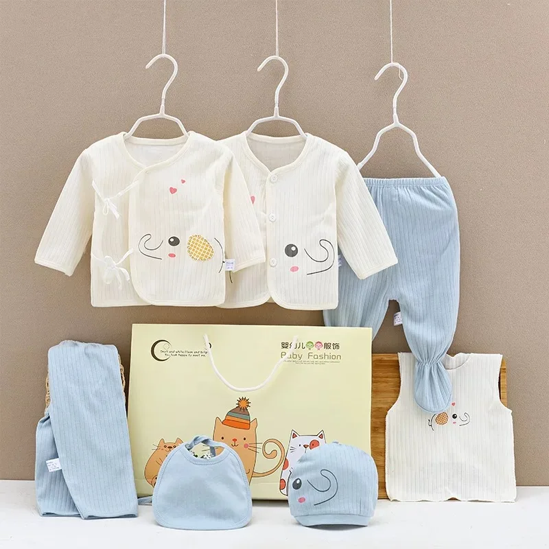 Newborn 7PCS/set Soft 100% Cotton Newborn Baby Clothes Gift Set  Baby Clothing Sets Four Seasons New Born Baby Clothes
