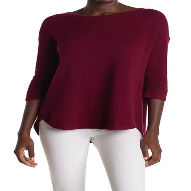 2020 new style girls round neck 3/4 sleeve pullover with back yoke fold