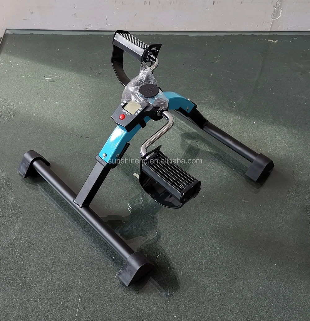 Folding Pedal Exerciser with Electronic Display for Legs and Arms Workout Mini Exercise Bike Under Desk Bike Pedal Exerciser