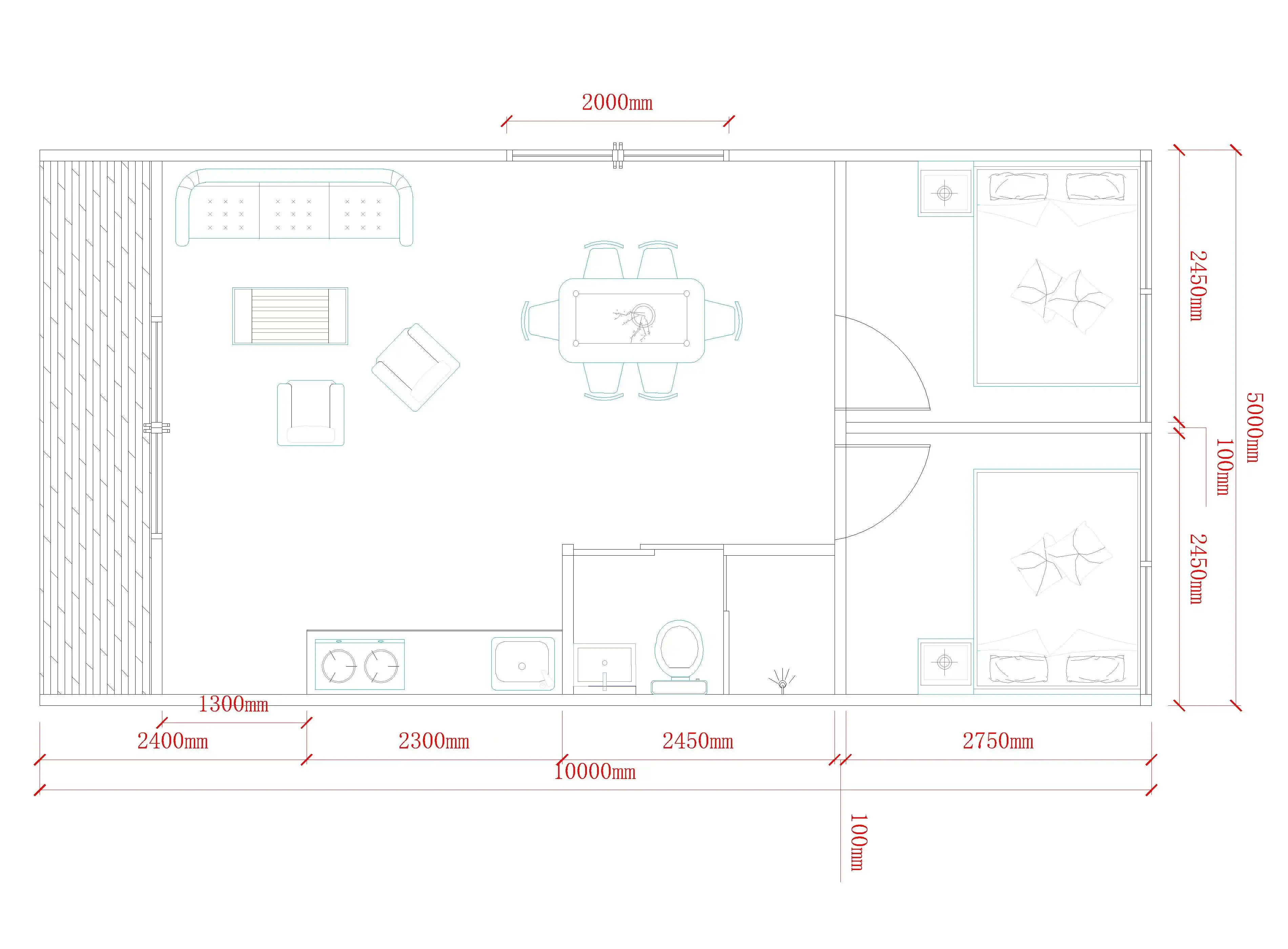 Модульный зеленый дом по низкой цене передвижной полностью оснащенный контейнерный