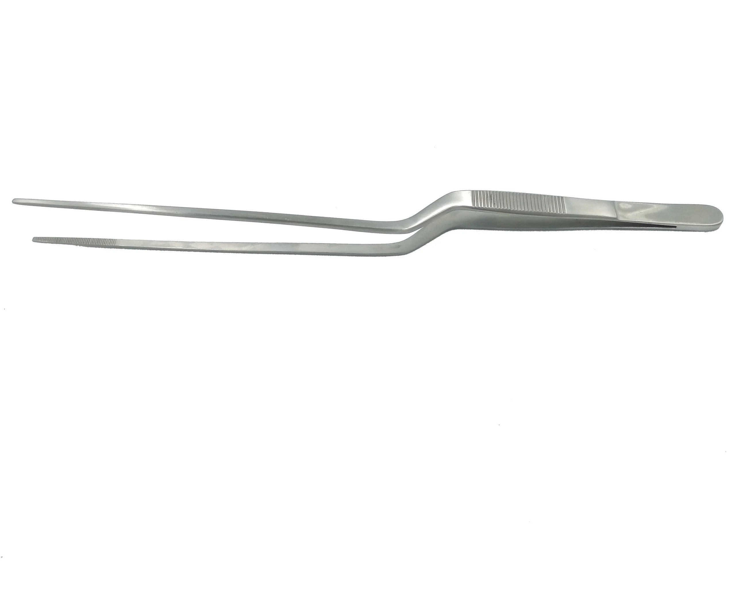 Offset Stailess Steel Chef Plating and Decorating Serving Tweezers 20Cm Silver Kitchen Utensils Tong