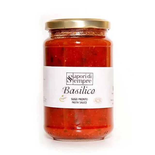 Best Quality Made in Italy Vegan Gluten Free Tomato Sauce with Basil - Pasta Sauce - Condiments For Pasta 340g