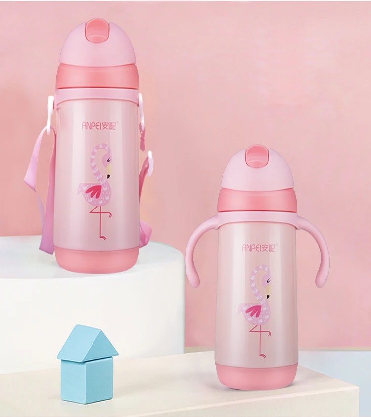 
300ml Factory selling 304 stainless steel vacuum insulated outdoor portable baby straw cup 