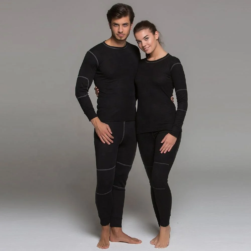 High Quality Turkish  Active Thermal Long Johns Soft Warm Underwear Set For Women Black