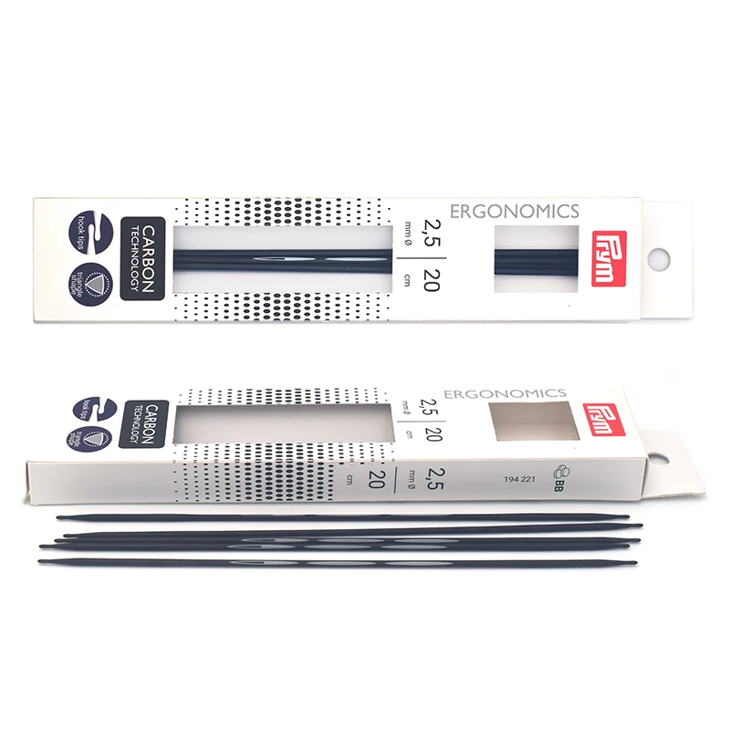 Prym Ergonomics 2.5mm/20cm Carbon Double-pointed Knitting Needles Handicraft Tools for Yarn