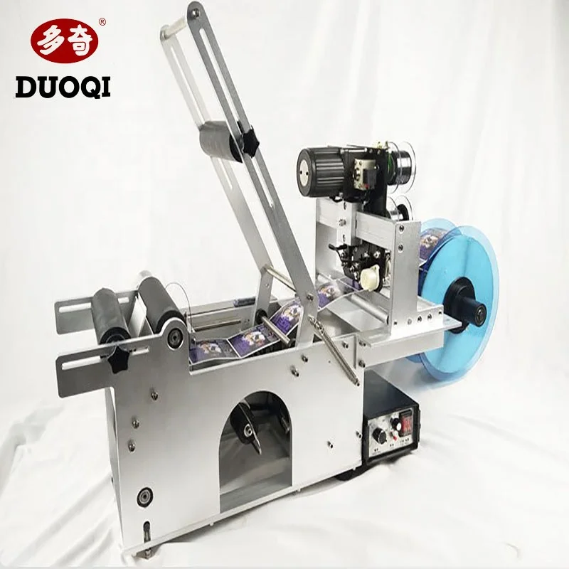 DUOQI MT-50 manual type stick to round bottles for water glass bottle  wine label machine