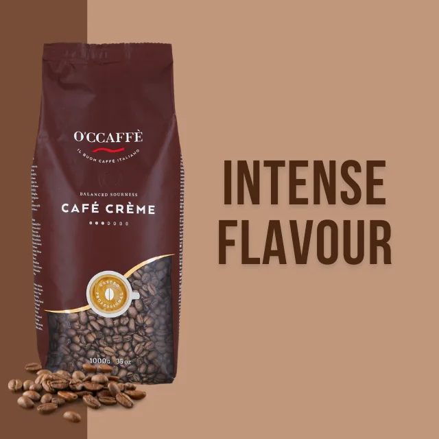 Made In Italy Highest Quality O'ccaffe 1 kg Italian Coffee Cafe Creme Taste For Restaurants
