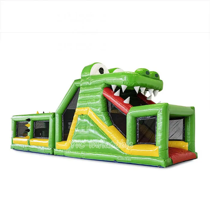 Wholesale kids High Quality Inflatable Combo Bouncer Inflatable Castle Cheap Modular Obstacle Course Crocodile with slide