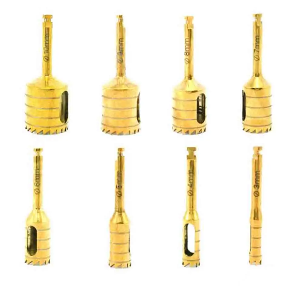 Набор для дрели 8 шт. стоматологические хирургические инструменты позолоченный стальной материал ручной источник питания