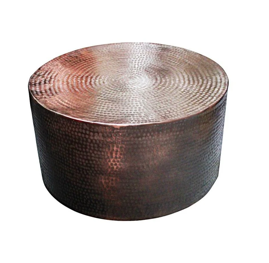 Brass Finished Hammered Aluminium Metal Coffee Table Manufacturer Latest Design Handmade Hammered Metal Side Table Supplier