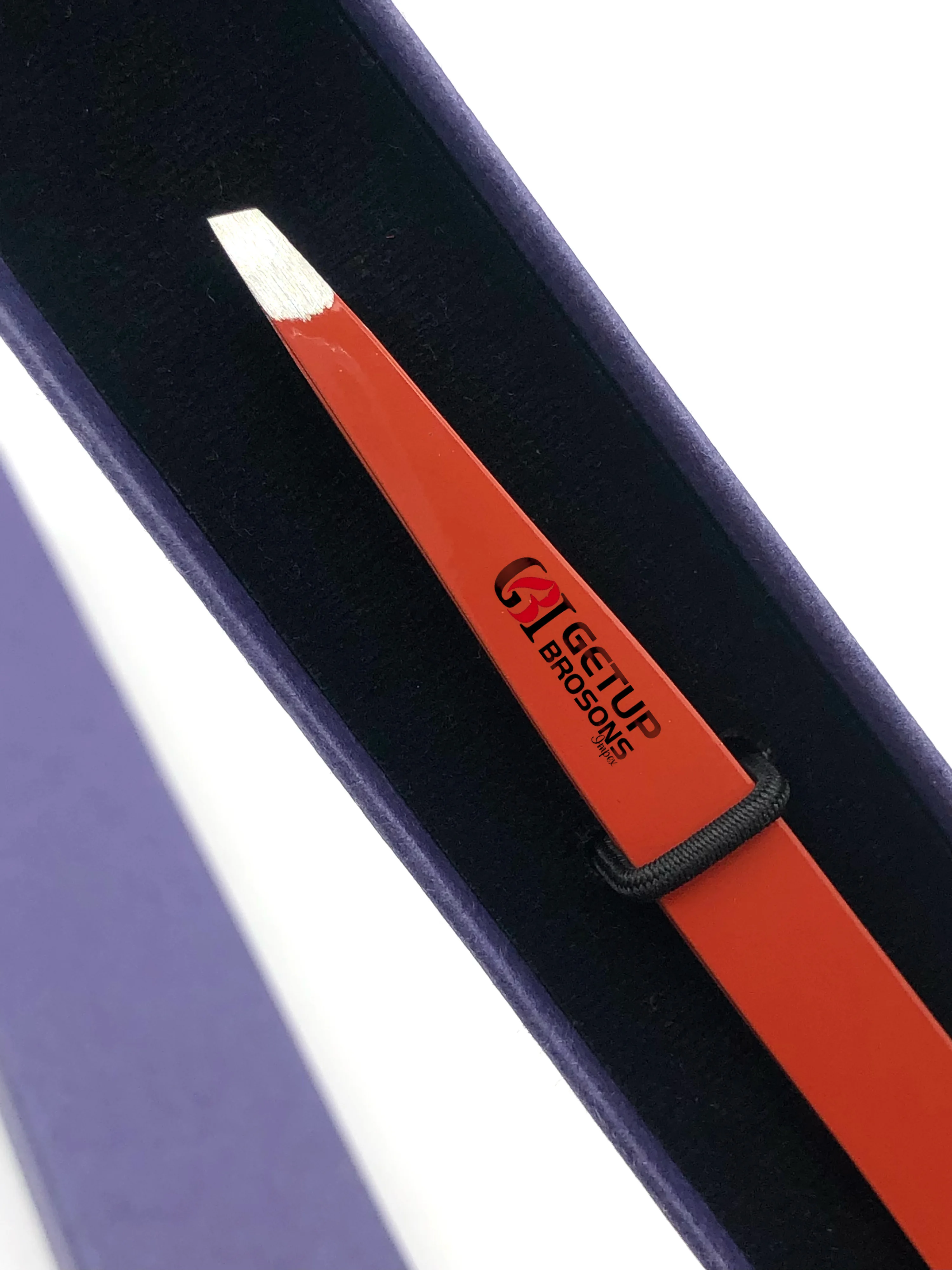 Пинцет для наращивания бровей с оранжевым порошковым покрытием