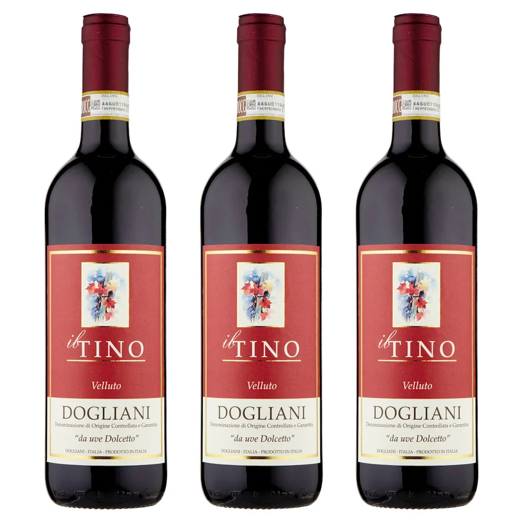 DOCG Dogliani DOP «Velluto Il Tino» от Piemonte 750 мл, итальянское вино, красное вино-3 коробки для бутылок
