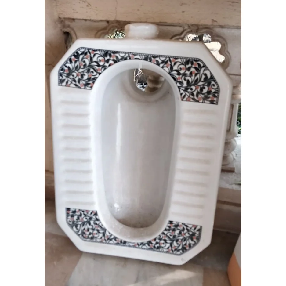 Designer Color Printed Bathroom sanitary ware product manufacturer cheap price medium Deep Squatting Orisa pan Toilet Commode