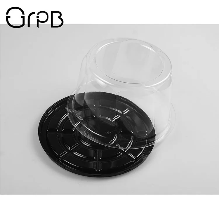 6 inch transparent round PET plastic cake box