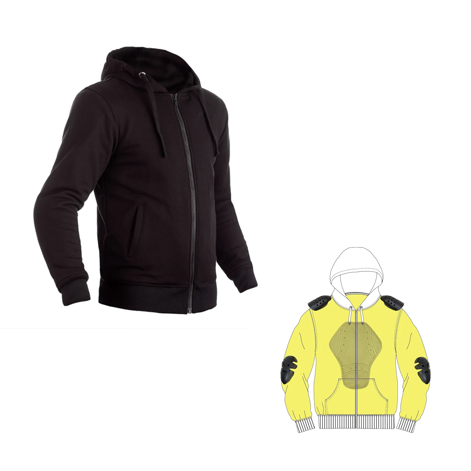 CE Approved Unisex High Neck Racing Hoodie Best Quality Prime Protection with Certified Aramid Lining Sportswear Jacket Size XL