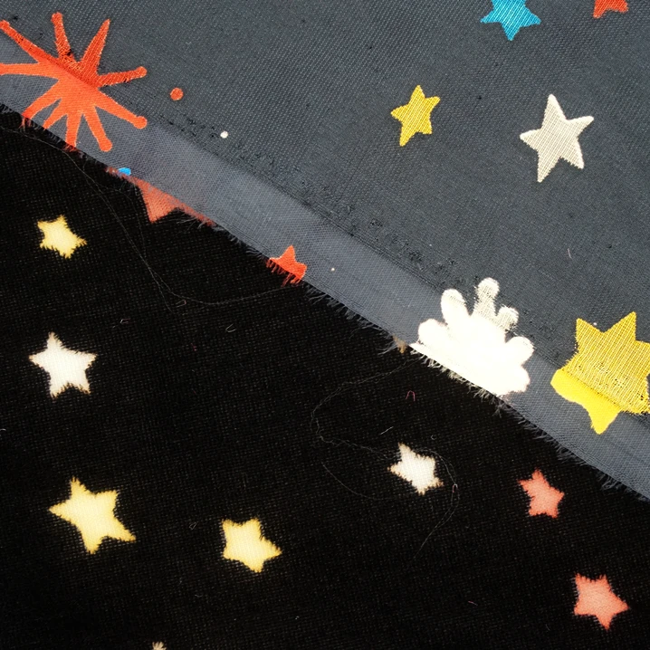 Высококлассная сеть популярная Золотая бронзовая технология бархатная ткань со звездами для платья