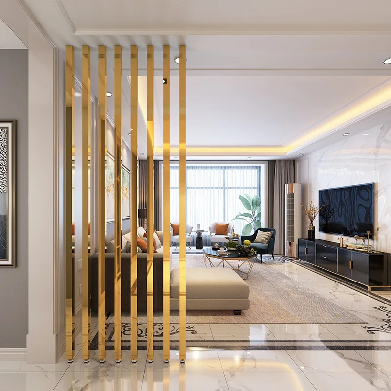 Modern Minimalistic Stainless Steel Divider Room for TV Wall Living Room Screens & Room Dividers