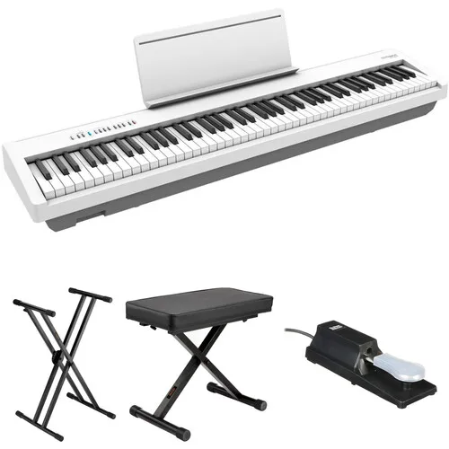 Good-quality Roland FP-30X Value Bundle with Digital Piano X-Stand Pedal and X-Bench (White)