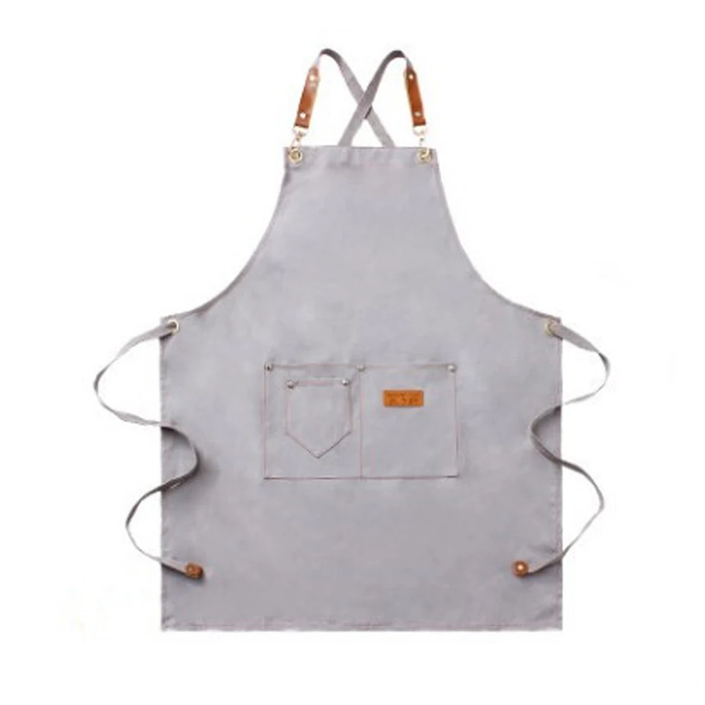 Professional hairdressing barber apron hairstylist apron, Barber vest Denim Jeans with Leather