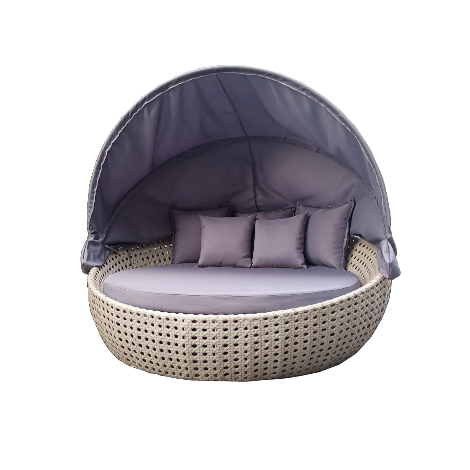 
[BEST SELL] Rattan Poly Sunbed Daybed Rattan Peach Day Bed - Wicker Weave and Aluminium - Pull out Table 2021 
